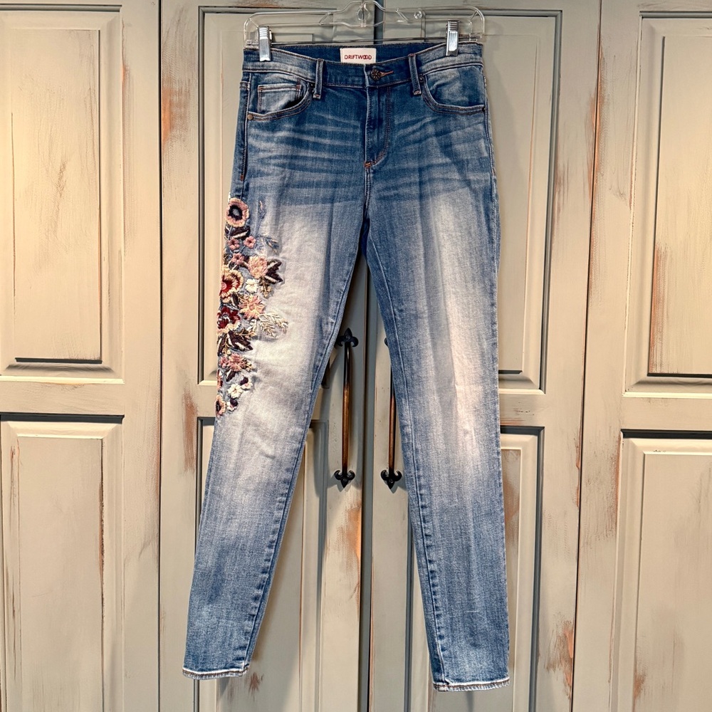 Driftwood Embroidered Blue Jeans